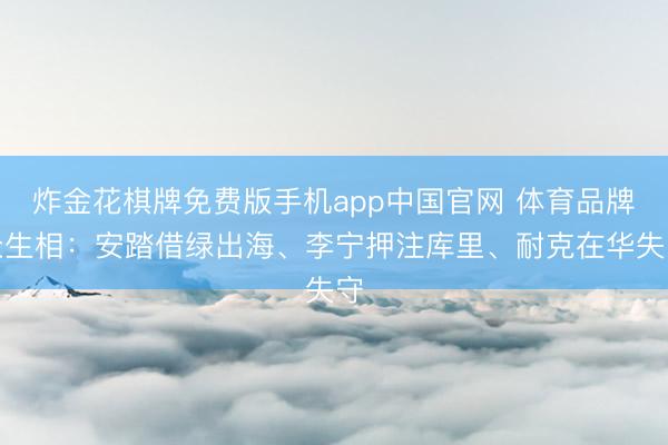 炸金花棋牌免费版手机app中国官网 体育品牌众生相：安踏借绿出海、李宁押注库里、耐克在华失守